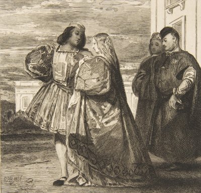 Venetian Promenade, 1863 by Felix Bracquemond