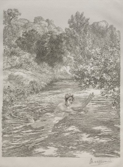 The Bather by Felix Bracquemond