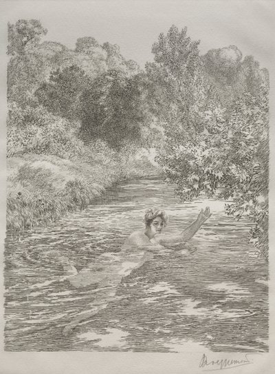 The Bather by Felix Bracquemond