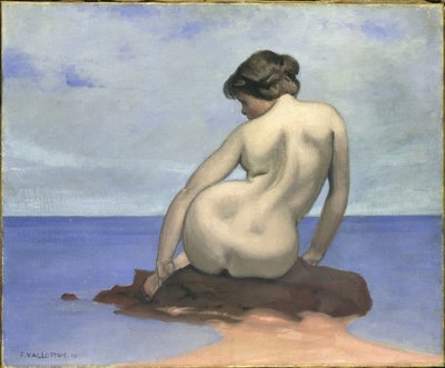 Seated Bather on a Rock by Felix Edouard Vallotton