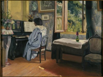 Lady at the Piano by Felix Edouard Vallotton