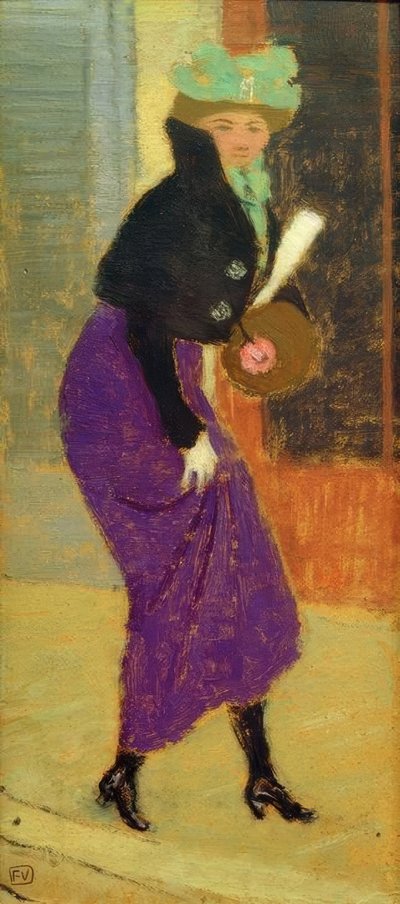 In the Street: Woman with Muff by Felix Edouard Vallotton