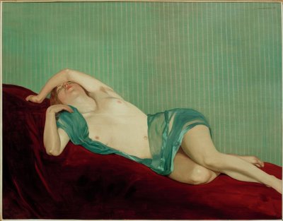 Nude with Green Scarf by Felix Edouard Vallotton