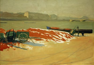 Quai de Seine with Red Sand by Felix Edouard Vallotton