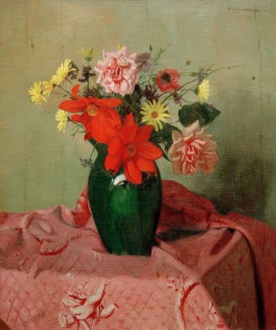 Roses and Dahlias by Felix Edouard Vallotton