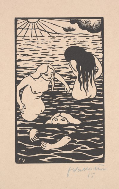 Three Bathers by Felix Edouard Vallotton