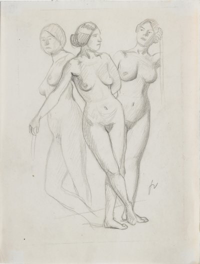 Three Graces, Study by Felix Edouard Vallotton