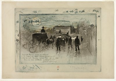 Funeral Procession on the Boulevard Clichy by Felix Hilaire Buhot