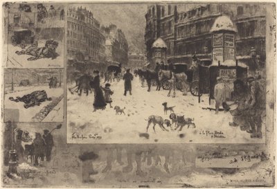 Winter in Paris by Felix Hilaire Buhot