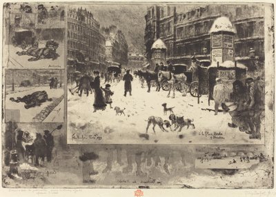 Winter in Paris by Felix Hilaire Buhot
