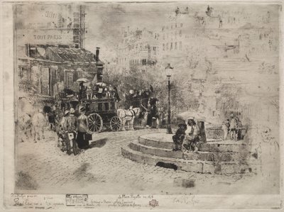 Place Pigalle in 1878 by Felix Hilaire Buhot