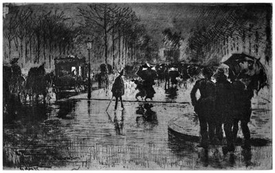 Retour des Champs-Elysees by Felix Hilaire Buhot