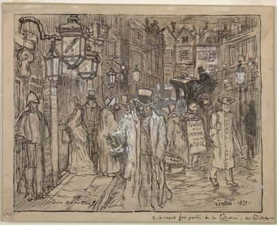 Street Scene in London by Felix Hilaire Buhot
