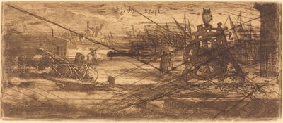 An Old Shipyard in Rochester by Felix Hilaire Buhot