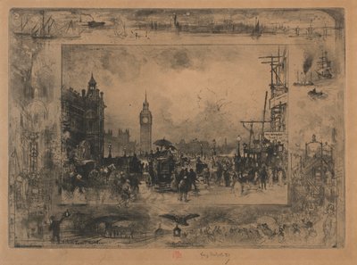 Westminster Bridge, or Westminster Tower by Felix Hilaire Buhot