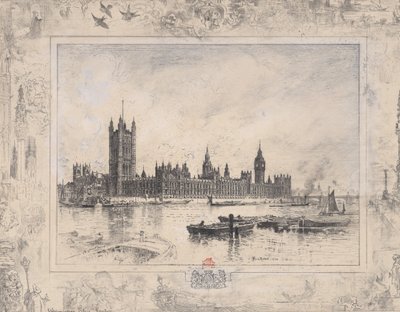 Westminster Palace, 1884 by Felix Hilaire Buhot