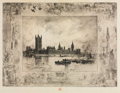 Westminster Place, 1884 by Felix Hilaire Buhot