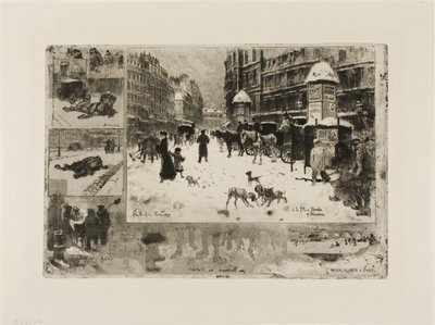 Winter in Paris by Felix Hilaire Buhot