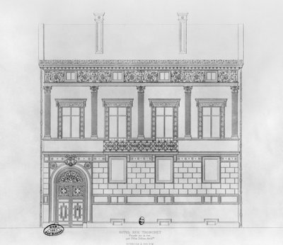 Hotel de Pourtales, facade, 1850 by Felix Louis Jacques Duban