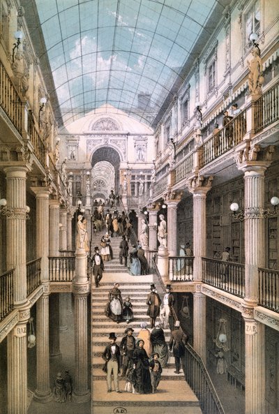 The Passage Pommeraye in Nantes, c.1843 by Felix after Benoist
