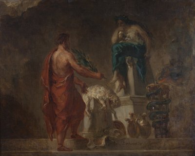 Lycurgus Consulting the Pythia by Ferdinand Victor Eugene Delacroix