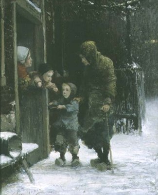 Old Woman and Young Boy Begging by Ferdinand Carl Sierich