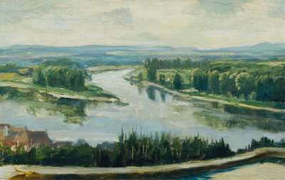 Confluence of the Vltava and Elbe by Ferdinand Engelmuller