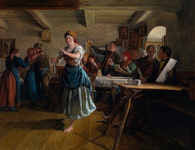 The Dance, 1863 by Ferdinand Georg Waldmuller
