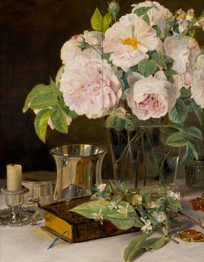 Roses in a Glass by Ferdinand Georg Waldmuller