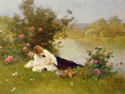 Woman on a River Bank by Ferdinand Heilbuth