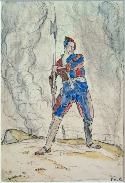 Standing Landsknecht, Study for the Battle of Marignano by Ferdinand Hodler