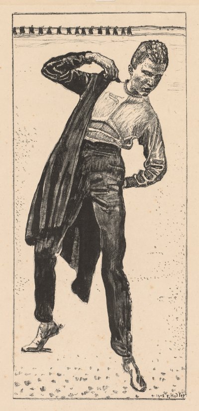 Student Putting on His Coat by Ferdinand Hodler