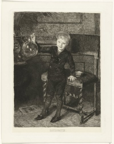Boy Blowing Bubbles by Ferdinand Oldewelt
