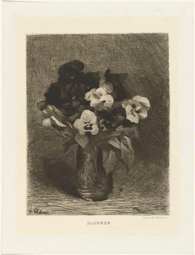 Violets in a Vase by Ferdinand Oldewelt