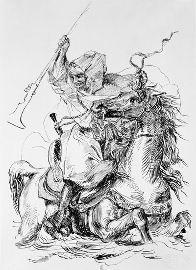 Arab Horseman by Ferdinand Victor Eugene Delacroix