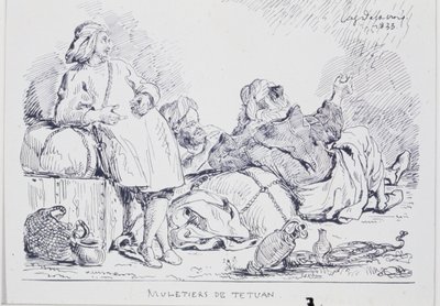 Mule-drivers from Tetuan by Ferdinand Victor Eugene Delacroix