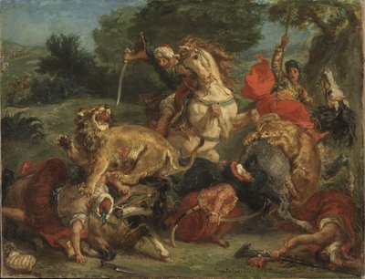 The Lion Hunt by Ferdinand Victor Eugene Delacroix