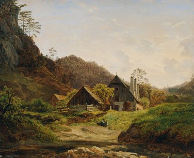 Landscape with Hammer Mill by Ferdinand Waldmüller