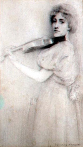 A Violinist by Fernand Khnopff