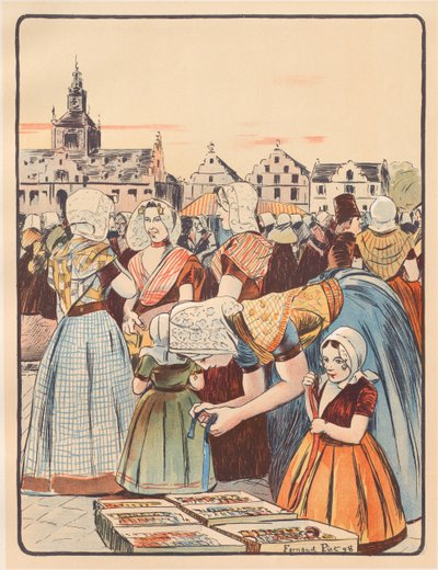 A Market in Zeeland by Fernand Piet