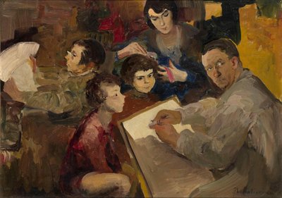 Self-Portrait with Family by Filipp Andreevic Maljavin