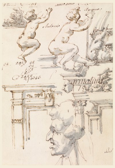 Architectural Details and Figure Studies by Filippo Marchionni