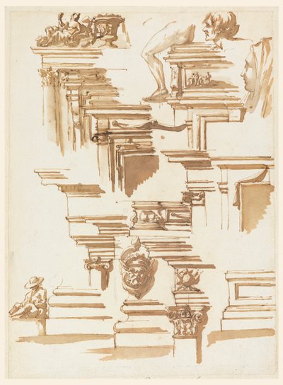 Architectural Details; Human Figures by Filippo Marchionni