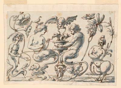Grotesque for an Oblong Panel by Filippo Marchionni