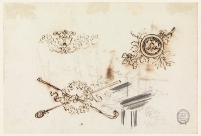 Studies of Masts and Ornaments by Filippo Marchionni