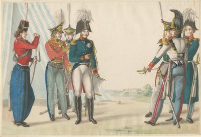Tsar Alexander I and Russian officers by Finert