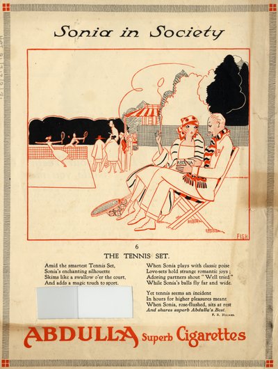Abdulla Cigarettes, 1920s by Fish