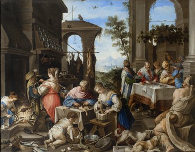 Banquet of the Rich Epulone, 1600-25 by Flemish School