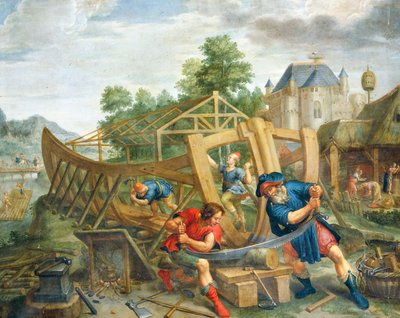Building ark by Flemish School