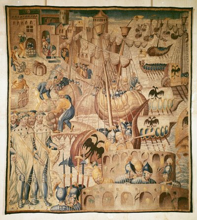 Departure of a Fleet of Ships by Flemish School